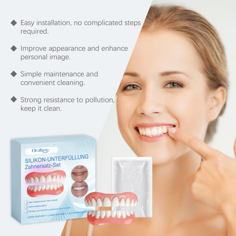 Cosmetic Denture Set - Smile Enhancement, Comfort Material & Teeth Filling Kit, Dental Beauty - Image 4