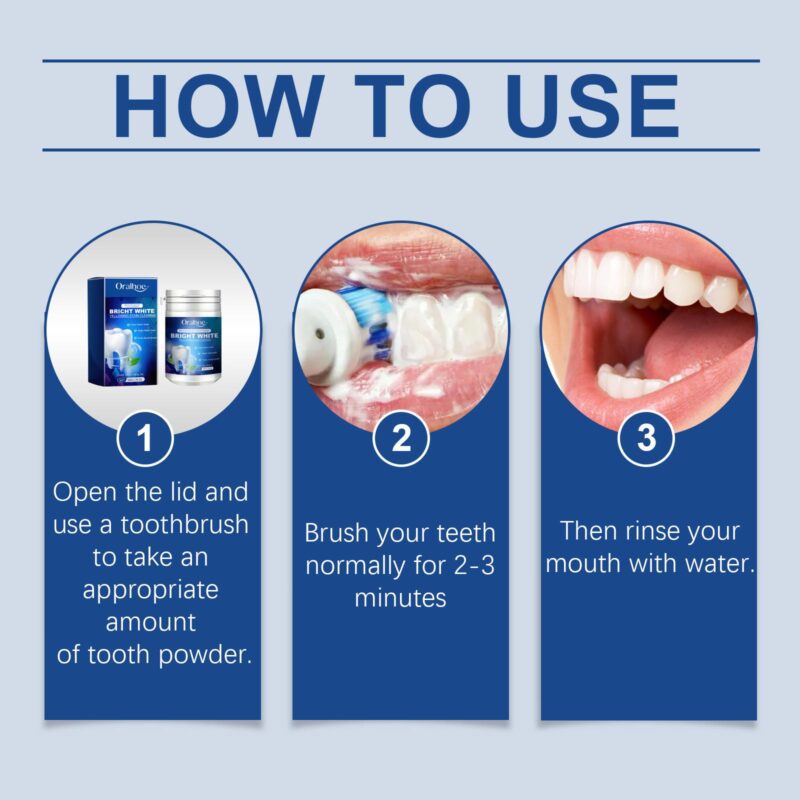 Teeth Whitening Powder - Yellow Stain Removal, Fresh Breath & Daily Care, Cleaning Powder - Image 6