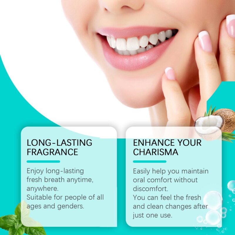 Coconut Mint Mouthwash - Stain Removal, Fresh Breath & Convenient Care, Oral Rinse - Image 4