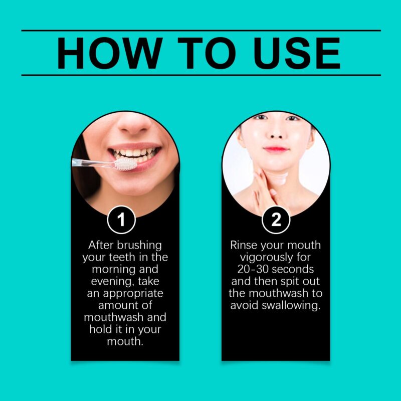 Coconut Mint Mouthwash - Stain Removal, Fresh Breath & Convenient Care, Oral Rinse - Image 6