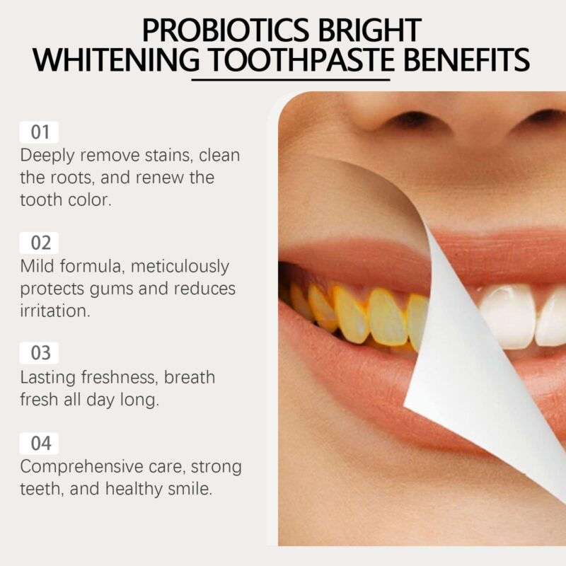 Probiotic Brightening Toothpaste - Dental Hygiene, Stain Reduction & Oral Care, Toothpaste - Image 3