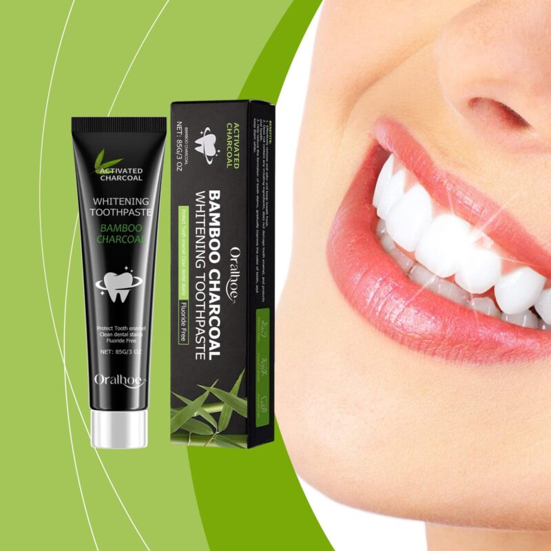 Bamboo Charcoal Toothpaste - Fresh Breath, Yellow Stain Removal & Teeth Brightening, Dental Care - Image 2