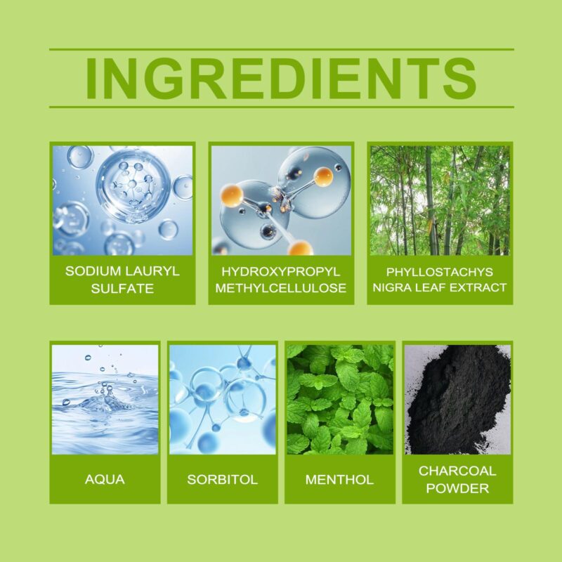 Bamboo Charcoal Toothpaste - Fresh Breath, Yellow Stain Removal & Teeth Brightening, Dental Care - Image 5