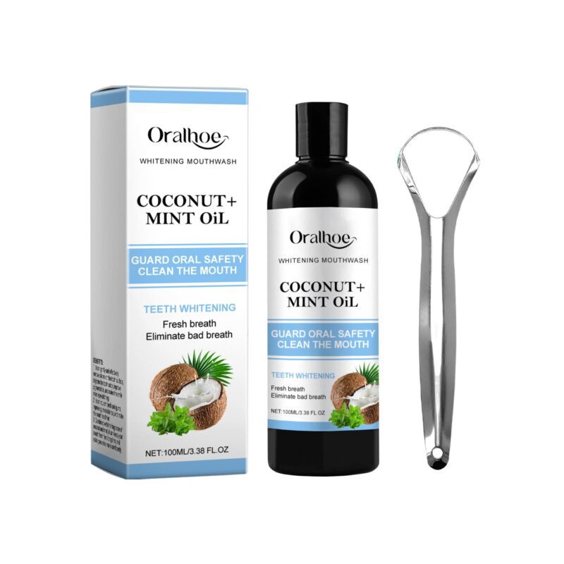 Coconut Mint Oil Mouthwash - Fresh Breath, Gum Care & Stain Removal, Coconut Mint Formula