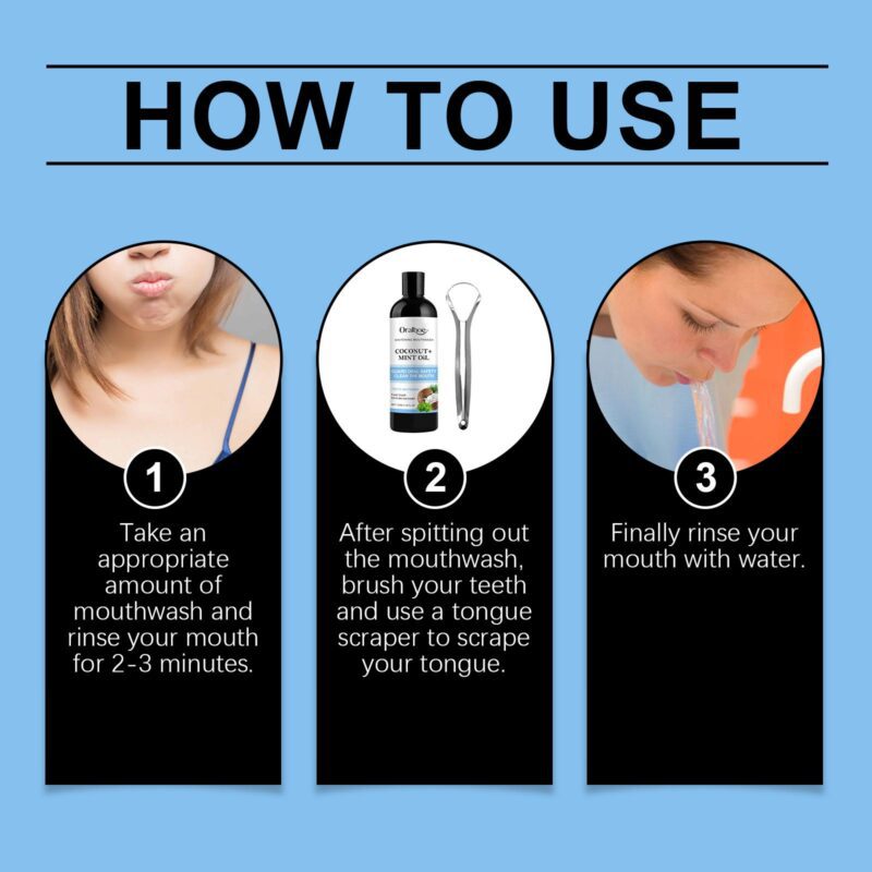 Coconut Mint Oil Mouthwash - Fresh Breath, Gum Care & Stain Removal, Coconut Mint Formula - Image 6