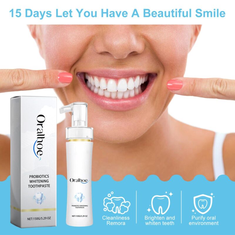Oralhoe Probiotic Toothpaste for Teeth Whitening, Fresh Breath & Oral Care - Image 3