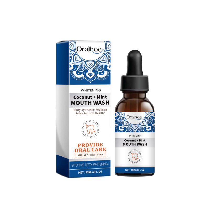 Coconut Mint Mouthwash - Stain Removal, Whitening & Odor Elimination, Oral Care Essential