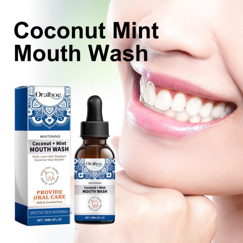 Coconut Mint Mouthwash - Stain Removal, Whitening & Odor Elimination, Oral Care Essential - Image 2