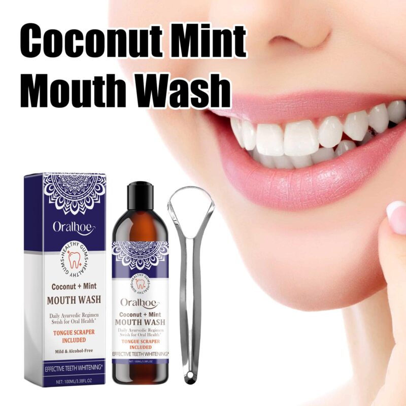 Coconut Mint Mouthwash - Tongue Coating Clean, Teeth Whitening & Fresh Breath, Oral Care - Image 2