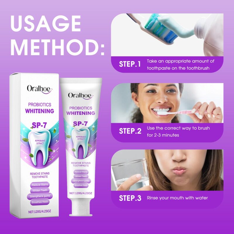 Probiotics Whitening Toothpaste - Dental Care, Oral Odor/Stain/Tartar Removal, Teeth Beautifying - Image 6