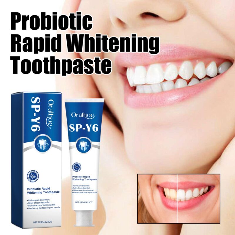 Probiotic Rapid Whitening Toothpaste - Fresh Breath, Stain/Tartar Removal & White Teeth, Odor Elimination - Image 2