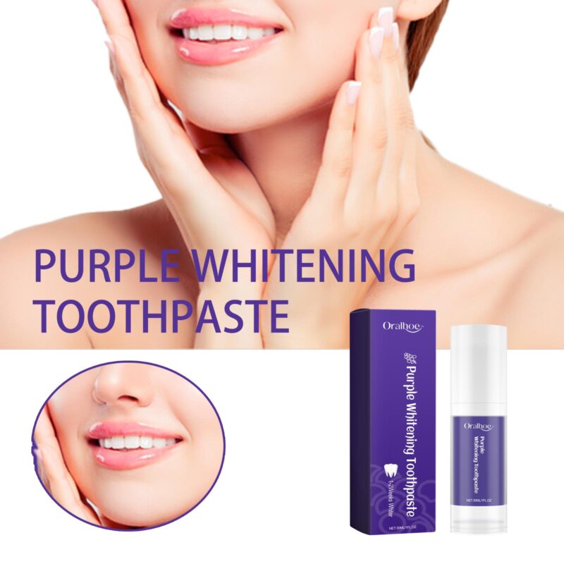 Purple Whitening Toothpaste - Fresh Mouth, Yellow Tartar Removal & Teeth Whitening, Dental Care - Image 4