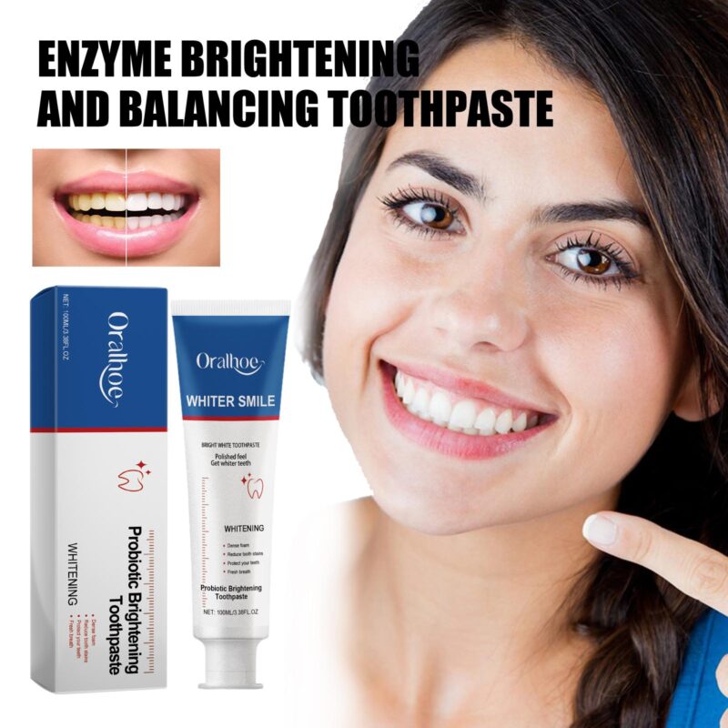 Enzyme Brightening Toothpaste - Deep Yellow Stain Removal, Teeth Repair & Fresh Breath, Balancing Formula - Image 2