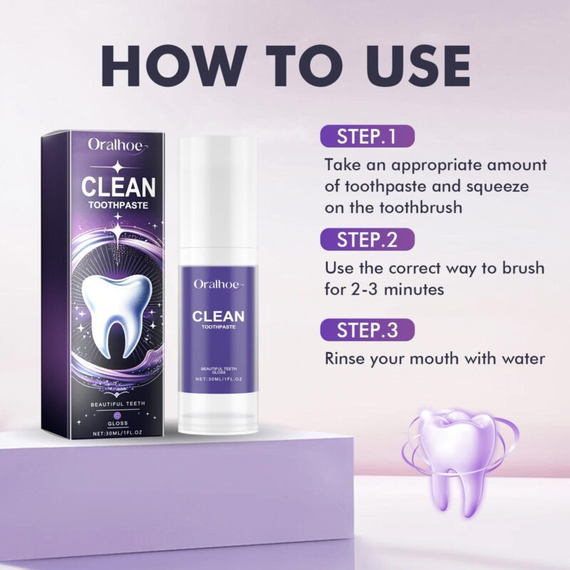 Oralhoe Clean Toothpaste - Whitening, Yellow Stain Removal & Fresh Breath - Image 6