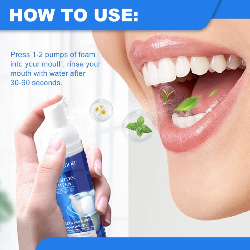 Teeth Whitening Mouthwash - Yellow Stain/Tartar Removal, Fresh Breath & Beauty Care, Oral Rinse - Image 6