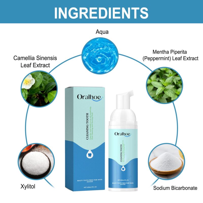 Beauty Tooth Mousse - Bad Breath/Stain Removal, Gum Care & White Teeth, Foaming Toothpaste - Image 5