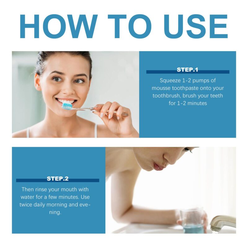 Beauty Tooth Mousse - Bad Breath/Stain Removal, Gum Care & White Teeth, Foaming Toothpaste - Image 6