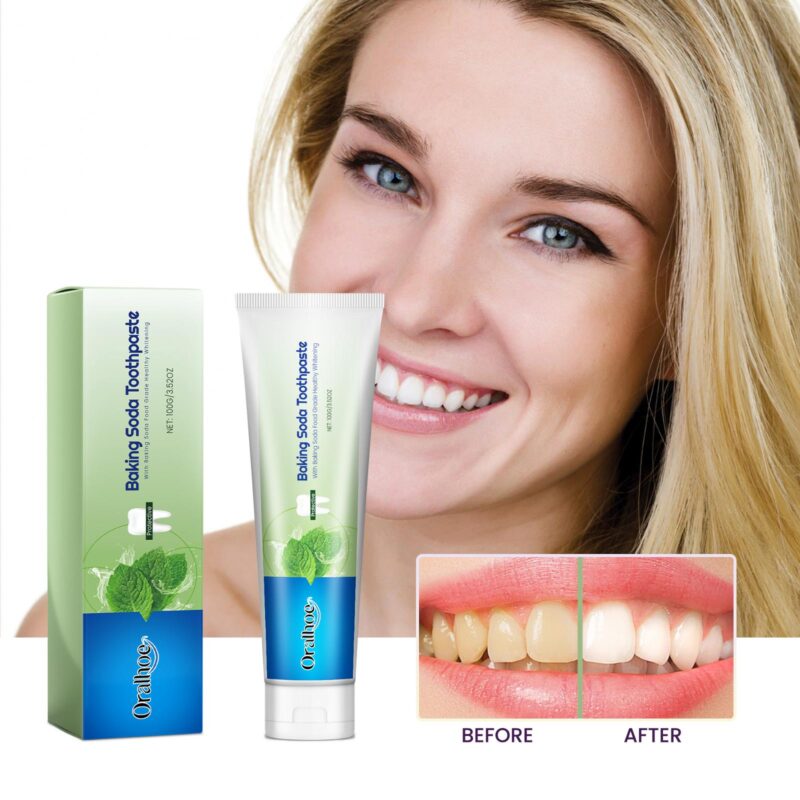 Baking Soda Toothpaste - Tartar/Stain Removal, Fresh Breath & White Beauty, Toothpaste - Image 2