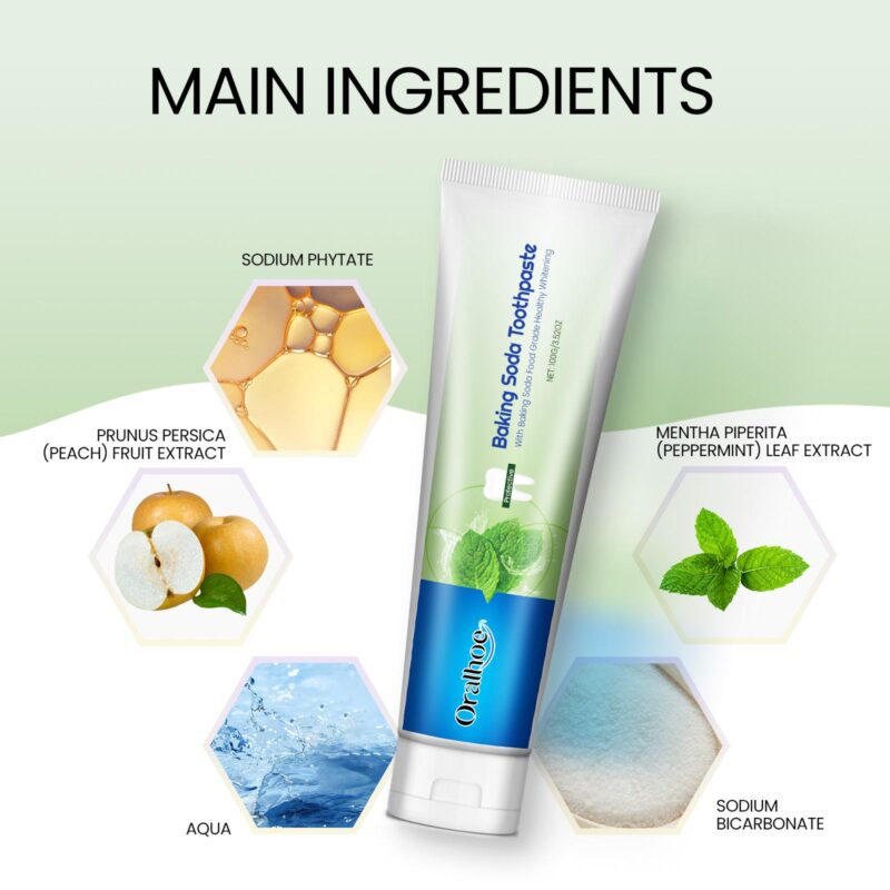 Baking Soda Toothpaste - Tartar/Stain Removal, Fresh Breath & White Beauty, Toothpaste - Image 5