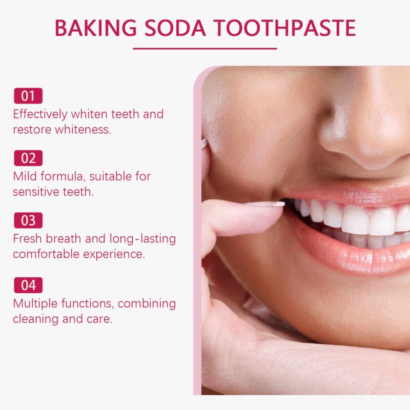 Baking Soda Toothpaste - Mint Fresh Cleaning, Smile Brightening & Teeth Whitening, Dental Care - Image 4