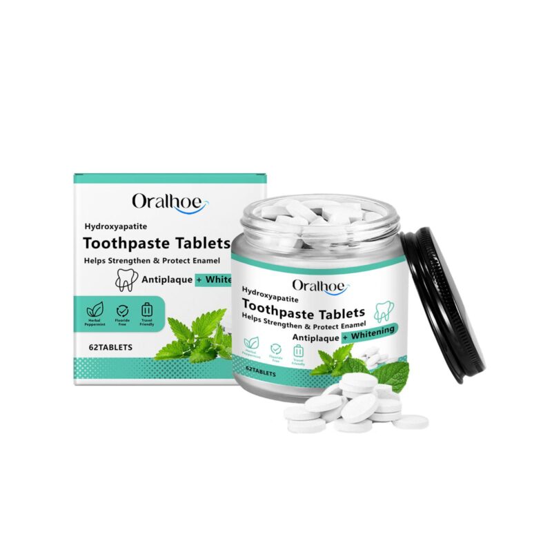 Mint Toothpaste Tablets - Portable Fresh Breath, Oral Deodorizer & Chewable Cleaning, Whitening Tablets