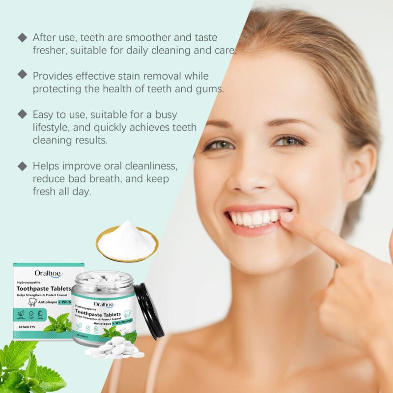 Mint Toothpaste Tablets - Portable Fresh Breath, Oral Deodorizer & Chewable Cleaning, Whitening Tablets - Image 3