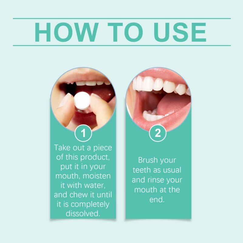 Mint Toothpaste Tablets - Portable Fresh Breath, Oral Deodorizer & Chewable Cleaning, Whitening Tablets - Image 6