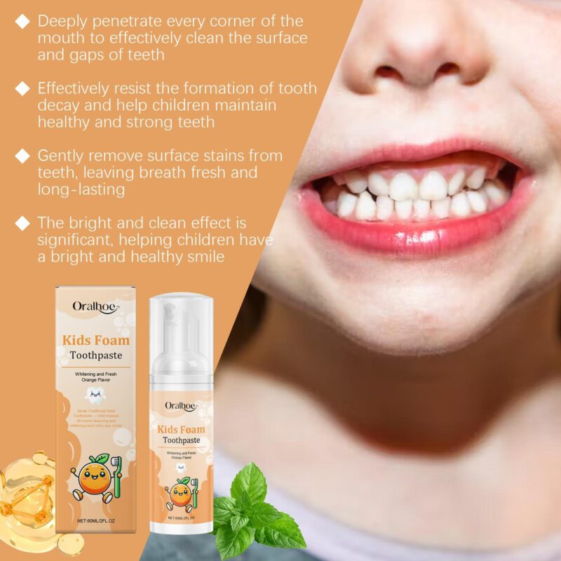 Children's Dental Mousse - Gentle Stain Removal, Fresh Breath & Press-Action Cleaning, Kids Toothpaste - Image 3