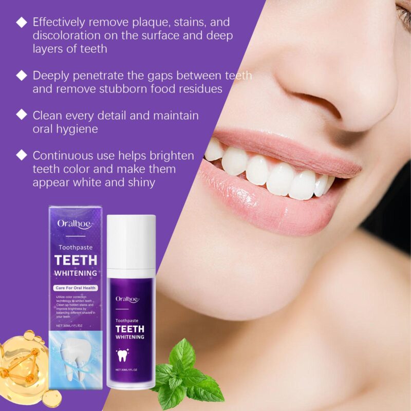 Purple Toothpaste - Daily Hygiene, Odor/Dirt Removal & Teeth Brightening, Gentle Formula - Image 4