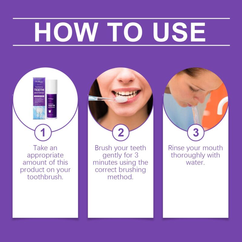Purple Toothpaste - Daily Hygiene, Odor/Dirt Removal & Teeth Brightening, Gentle Formula - Image 6