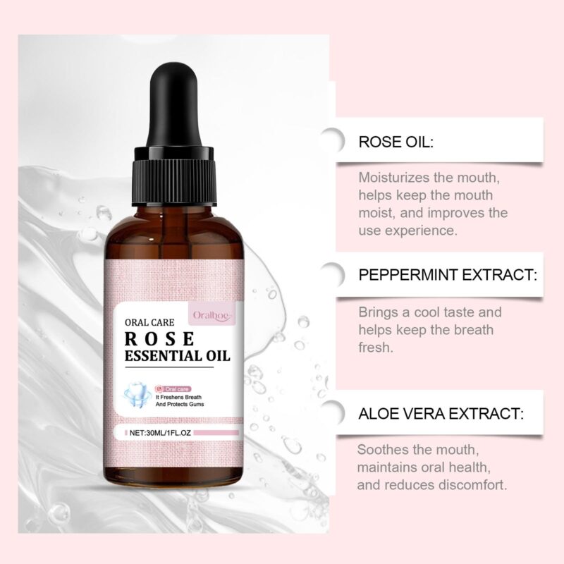 Rose Mouthwash - Tooth Stain Removal, Gingiva Care & Long-Lasting Fresh Breath, Oral Hygiene - Image 4