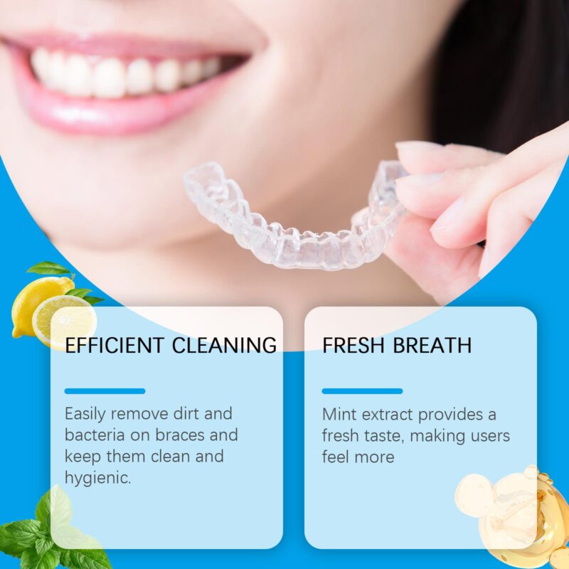 Denture Cleaner Spray - Portable Stain/Odor Removal, Cosmetic Teeth & Denture Care, Spray - Image 4