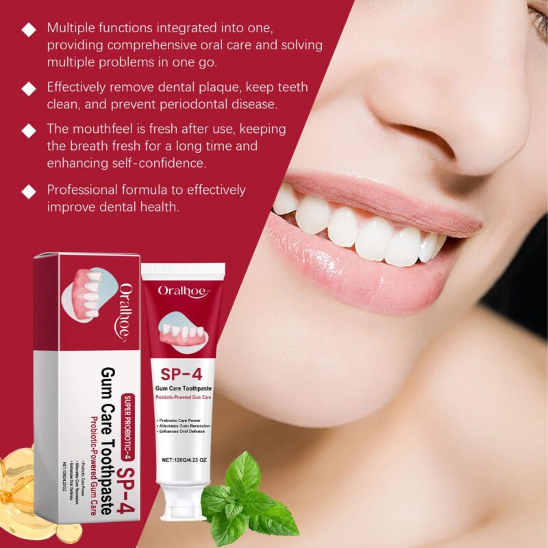 Gum Care Toothpaste - Gentle Teeth Brightening, Yellow Stain Removal & Enamel Protection, Toothpaste - Image 4