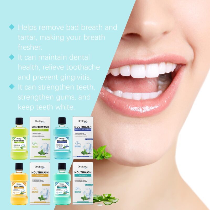 Daily Mouthwash - Teeth Cleaning, Odor Removal & Fresh Breath, Mint Flavor Oral Care - Image 3