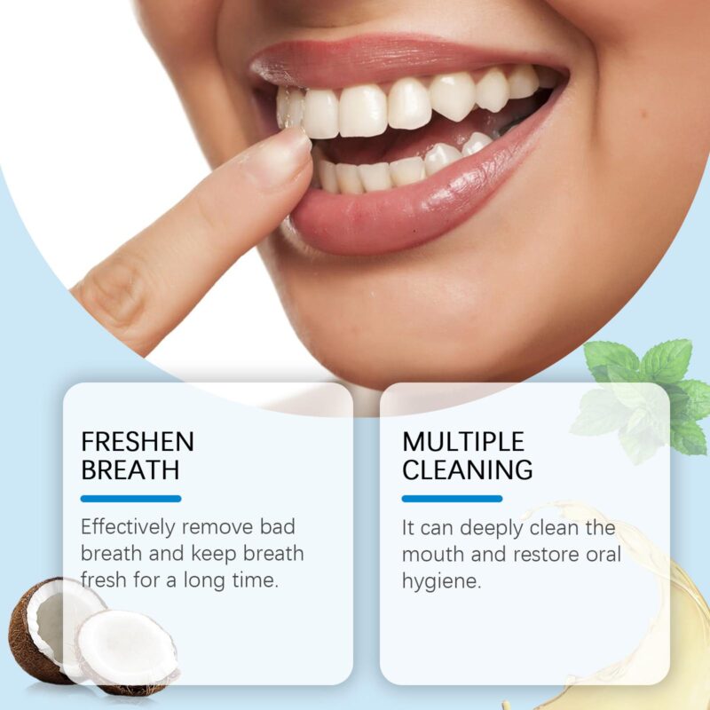Coconut Mouthwash - Odor/Stain Removal, Fresh Breath & Teeth Beauty, Oral Care Solution - Image 4