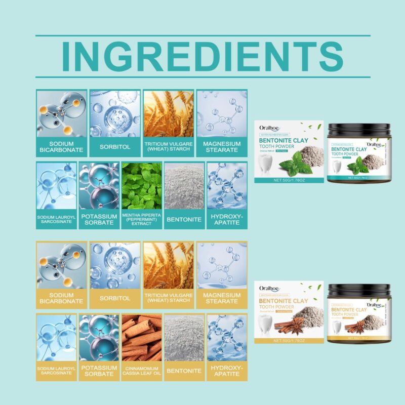 Volcanic Ash Tooth Powder - Stain Removal, Oral Hygiene & Bentonite Care, Dental Powder - Image 5