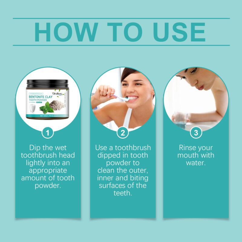Volcanic Ash Tooth Powder - Stain Removal, Oral Hygiene & Bentonite Care, Dental Powder - Image 6