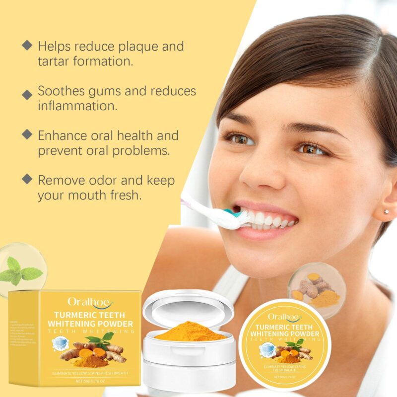 Turmeric Tooth Powder - Stain/Yellow Care, Mouth Cleaning & Beauty Care, Powder - Image 3