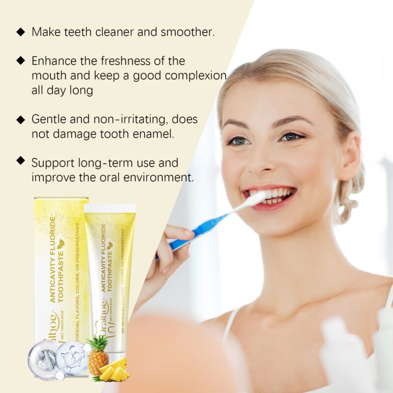 Pineapple Toothpaste - Mild Fruit Fragrance, Daily Whitening & Oral Care, Toothpaste - Image 3