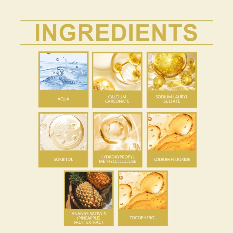 Pineapple Toothpaste - Mild Fruit Fragrance, Daily Whitening & Oral Care, Toothpaste - Image 4
