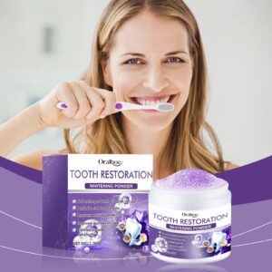 Oralhoe Purple Tooth Powder: Natural Stain Removal, Fresh Breath and Dental Care