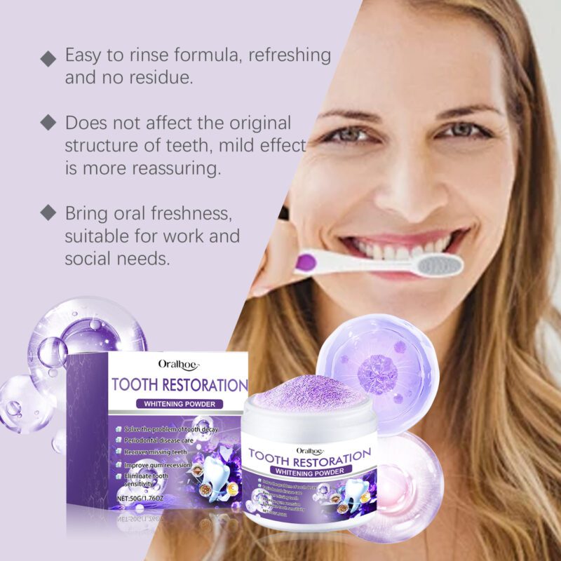 Purple Tooth Powder - Gentle Stain Removal, Fresh Breath & Dental Care, Natural Ingredients - Image 3