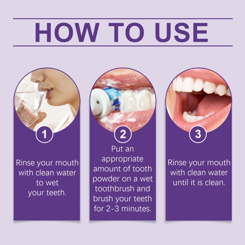 Purple Tooth Powder - Gentle Stain Removal, Fresh Breath & Dental Care, Natural Ingredients - Image 5