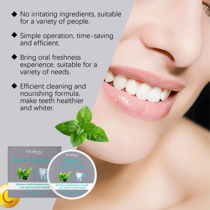 Mint Tooth Powder - Daily Gentle Cleaning, Fresh Breath & Oral Hygiene, Teeth Powder - Image 3