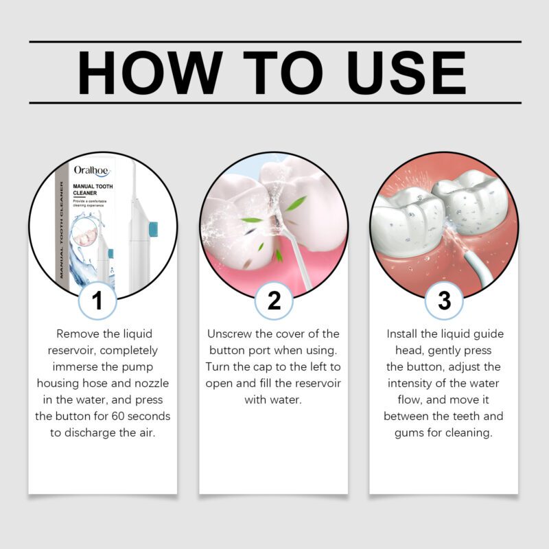 Manual Water Flosser - Gentle Teeth Cleaning, Odor Removal & Daily Oral Care, Portable Flosser - Image 6