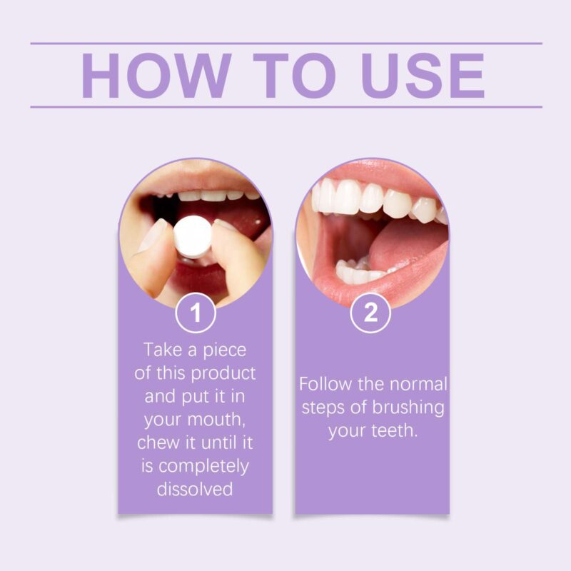 Oral Mint Toothpaste Tablets - Stain Removal, Fresh Breath & Mouthguard Care, Portable Tablets - Image 5