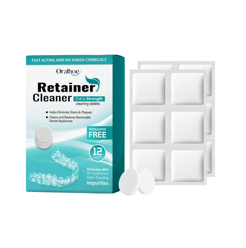 Denture Retainer Cleaning Tablets - Tartar/Stain Removal, Hygienic Care & Fresh Breath, Denture Care Essentials