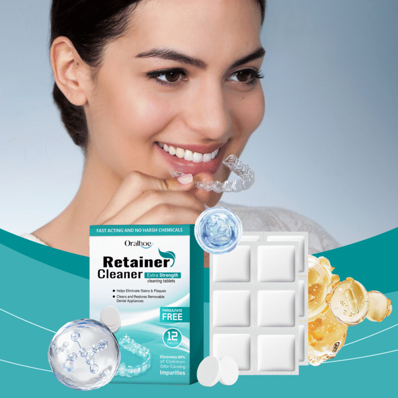 Denture Retainer Cleaning Tablets - Tartar/Stain Removal, Hygienic Care & Fresh Breath, Denture Care Essentials - Image 2