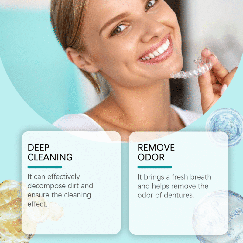 Denture Retainer Cleaning Tablets - Tartar/Stain Removal, Hygienic Care & Fresh Breath, Denture Care Essentials - Image 3