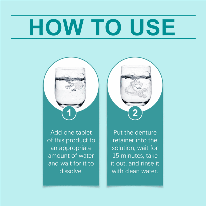 Denture Retainer Cleaning Tablets - Tartar/Stain Removal, Hygienic Care & Fresh Breath, Denture Care Essentials - Image 5